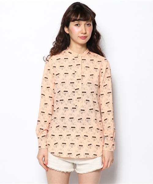 Another Edition（アナザーエディション）の「NYN APPLE LOL PRT SHT　Я（シャツ/ブラウス・レディース・ホワイト/シャーベット/ライトブルー・フリー）」の4枚目の写真