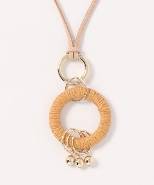 AMERICAN HOLIC（アメリカンホリック）の「ペーパーリングトップネックレス（ネックレス・レディース・ブラウン/ナチュラル・FREE）」の2枚目の写真