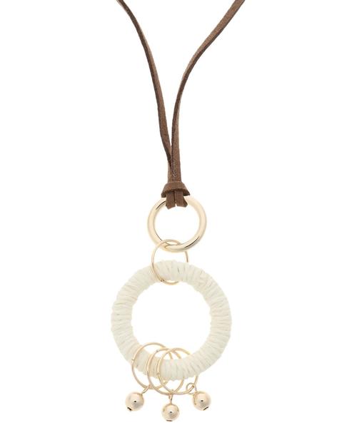 AMERICAN HOLIC（アメリカンホリック）の「ペーパーリングトップネックレス（ネックレス・レディース・ブラウン/ナチュラル・FREE）」の3枚目の写真