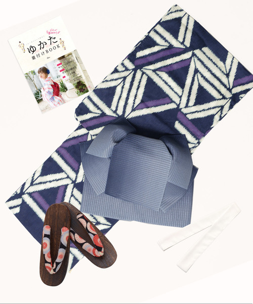 選べる浴衣5点セット 和歌山染工日本染め（ゆかた・帯・下駄・着付け本