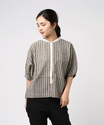 NUEVO BLANCA/ヌエヴォブランカ 両前リネンコットンブラウス