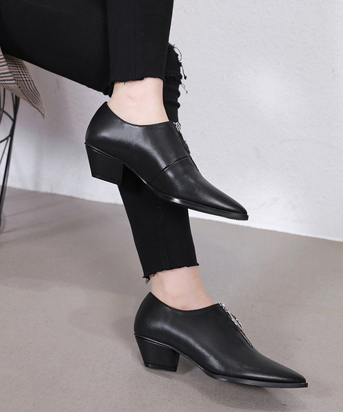 Futier land(フューティアランド)の「フロントZIPポインテッドブーティー(ブーツ・レディース・ブラック/ブラウン/アイボリー・36/37/38/39/40)」の5枚目の写真