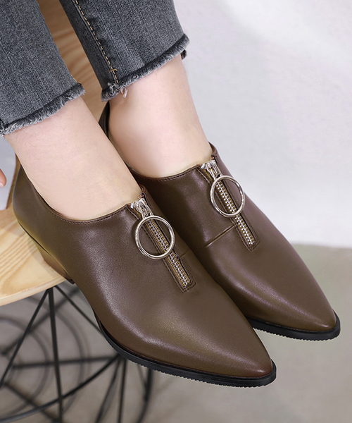 Futier land(フューティアランド)の「フロントZIPポインテッドブーティー(ブーツ・レディース・ブラック/ブラウン/アイボリー・36/37/38/39/40)」の7枚目の写真