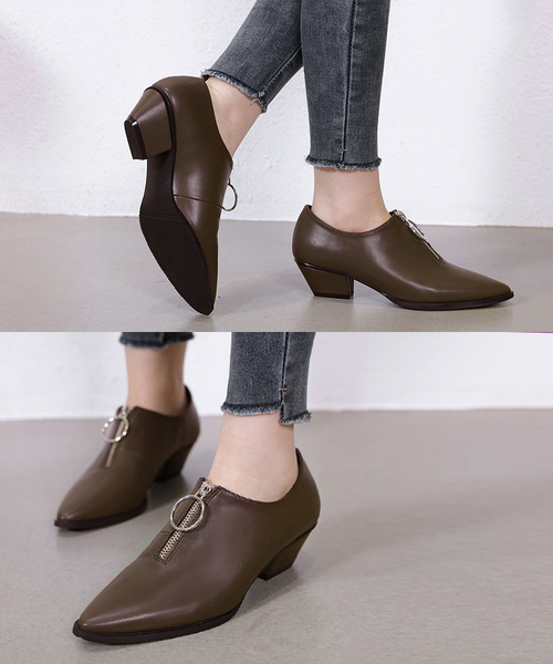 Futier land(フューティアランド)の「フロントZIPポインテッドブーティー(ブーツ・レディース・ブラック/ブラウン/アイボリー・36/37/38/39/40)」の10枚目の写真