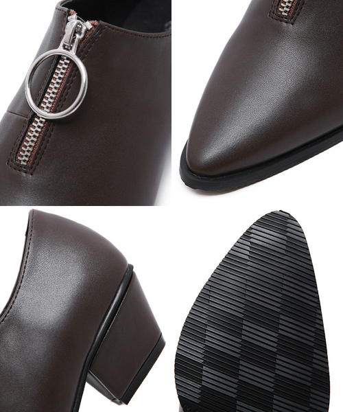 Futier land(フューティアランド)の「フロントZIPポインテッドブーティー(ブーツ・レディース・ブラック/ブラウン/アイボリー・36/37/38/39/40)」の13枚目の写真