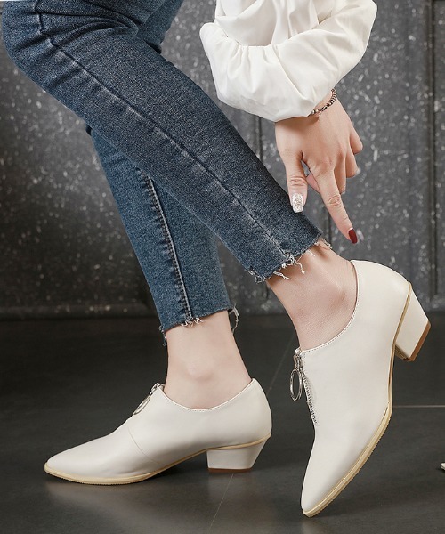 Futier land(フューティアランド)の「フロントZIPポインテッドブーティー(ブーツ・レディース・ブラック/ブラウン/アイボリー・36/37/38/39/40)」の16枚目の写真