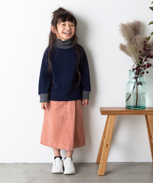 MAKE YOUR DAY（メイクユアデイ）の「ストレッチ親子コール ラップスカート■80～140cm（スカート・キッズ・チャコールグレー/レッド/ピンク/キャメル・90/100/110/120/80/130/140）」の16枚目の写真