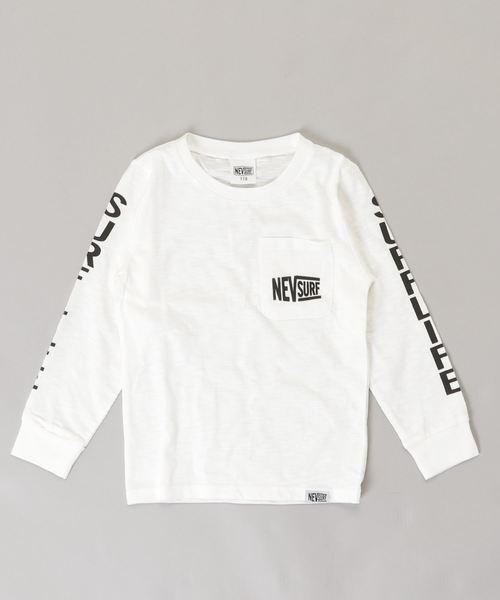 THE CASUAL（カジュアル）の「ポケット付き長袖クルーネックTシャツ キッズ（Tシャツ/カットソー・キッズ・オフホワイト/ネイビー/ブラック・110cm/120cm/130cm/140cm/150cm/160cm）」の2枚目の写真