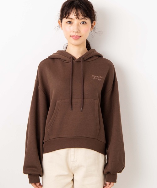 WEGO（ウィゴー）の「WEGO/ワンポイントショートスウェット（パーカー・レディース・ブラウン/オフホワイト/カーキ・FREE）」の11枚目の写真