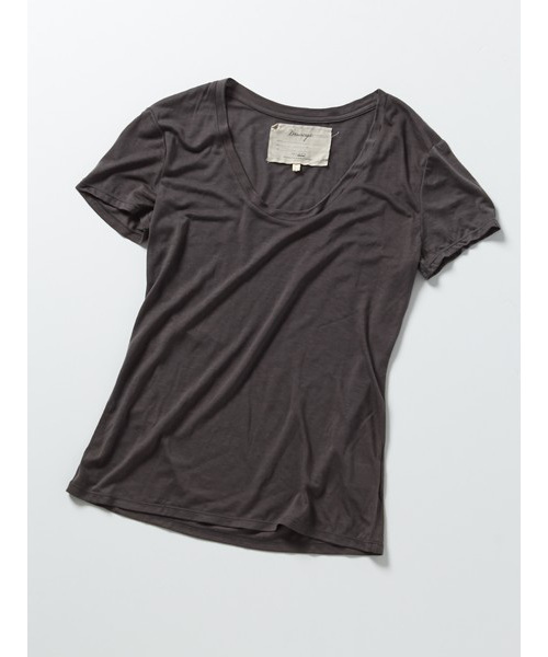 DRWCYS(ドロシーズ)の「テンセルカシミヤTシャツ(Tシャツ/カットソー・レディース・ホワイト/グレー/ネイビー/スミクロ・FREE)」の3枚目の写真