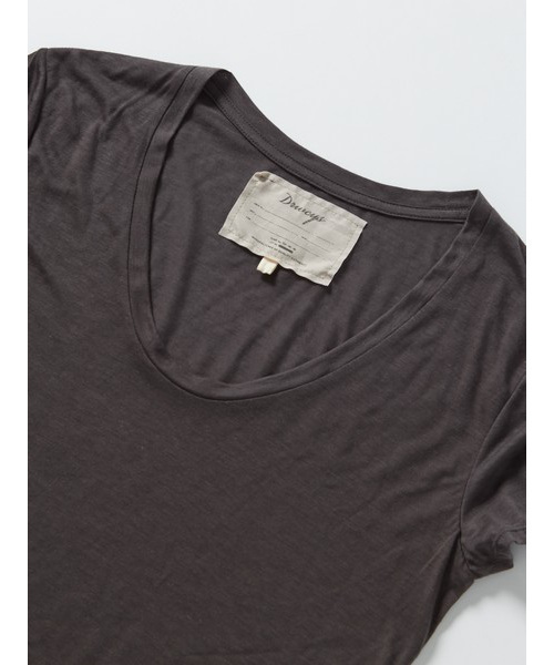DRWCYS(ドロシーズ)の「テンセルカシミヤTシャツ(Tシャツ/カットソー・レディース・ホワイト/グレー/ネイビー/スミクロ・FREE)」の7枚目の写真