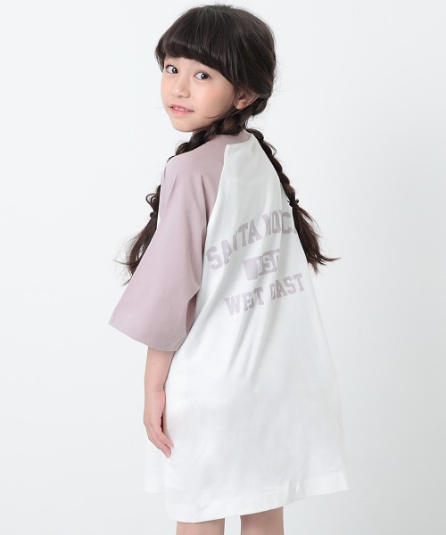 devirock（デビロック）の「ラグラン7分袖ワンピース（ワンピース・キッズ・キャメル/パープル系その他/ブラック/ホワイト/ダークベージュ/その他/その他1・120cm/130cm/140cm/150cm/160cm/110cm/100cm）」の4枚目の写真