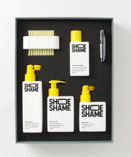 SiNCERE(シンシア)の「〈SHOE SHAME/シューシェイム〉アルティメットスニーカーメンテナンスキット シューケア用品フルセット(シューケア用品・メンズ・ホワイト×イエロー・ONE SIZE)」の3枚目の写真