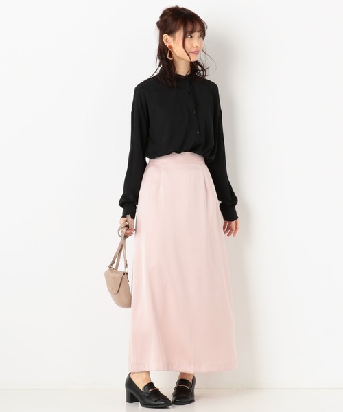 archives（アルシーヴ）の「サテンロングセミフレアスカート（スカート・レディース・ネイビー/グレー/ピンク・MEDIUM）」の19枚目の写真