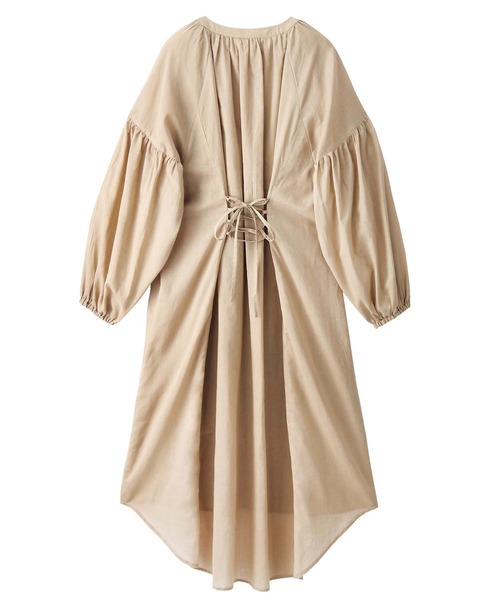 GeeRA(ジーラ)の「綿ボイルフレアーシャツワンピース(シャツワンピース・レディース・ベージュ/カーキ/ブラック・XX-LARGE/LARGE/SMALL/MEDIUM/X-LARGE)」の6枚目の写真