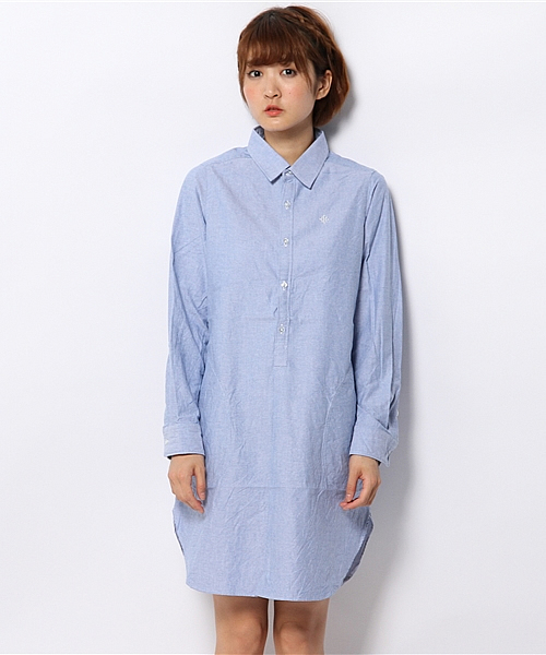 coen(コーエン)の「オックスフォードシャツワンピース(シャツワンピース・レディース・ホワイト/ターコイズブルー/コバルトブルー・LARGE/MEDIUM)」の3枚目の写真