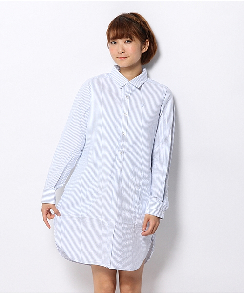 coen(コーエン)の「オックスフォードシャツワンピース(シャツワンピース・レディース・ホワイト/ターコイズブルー/コバルトブルー・LARGE/MEDIUM)」の2枚目の写真