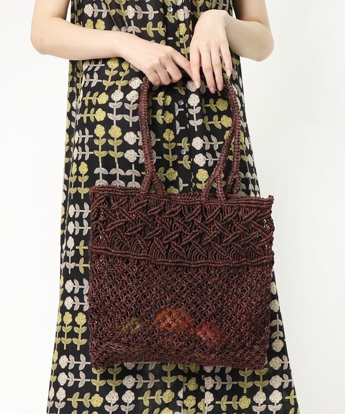 salle de bal(サルデバル)の「∴ 【 FULL FASHION / フルファッション 】メッシュトートバッグ IPJ(トートバッグ・レディース・ナチュラル/ブラウン・FREE)」の2枚目の写真