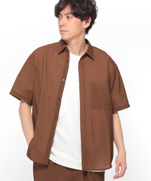 LAKOLE(ラコレ)の「ドライタッチショートスリーブシャツ / LAKOLE(シャツ/ブラウス・メンズ・モカ/その他8/アイボリー/ベージュ/ブラック・SMALL/MEDIUM/LARGE)」の3枚目の写真