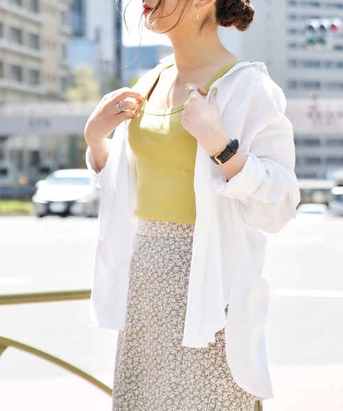 Ambre Neige（アンブルネージュ）の「リネンシャツ／【WEB/EC限定商品】（シャツ/ブラウス・レディース・ダークブラウン/オフホワイト/ライトグリーン・FREE）」の15枚目の写真