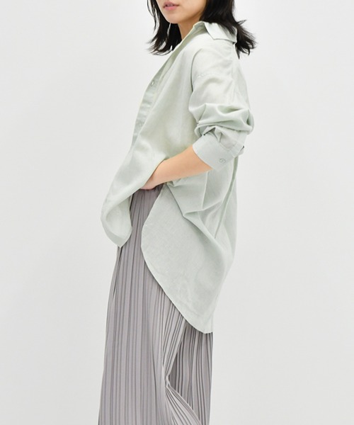 Ambre Neige(アンブルネージュ)の「リネンシャツ/【WEB/EC限定商品】(シャツ/ブラウス・レディース・ダークブラウン/オフホワイト/ライトグリーン・FREE)」の21枚目の写真
