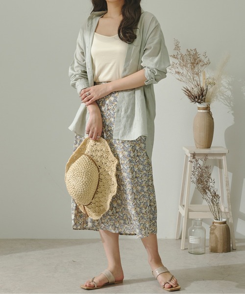 Ambre Neige(アンブルネージュ)の「リネンシャツ/【WEB/EC限定商品】(シャツ/ブラウス・レディース・ダークブラウン/オフホワイト/ライトグリーン・FREE)」の17枚目の写真