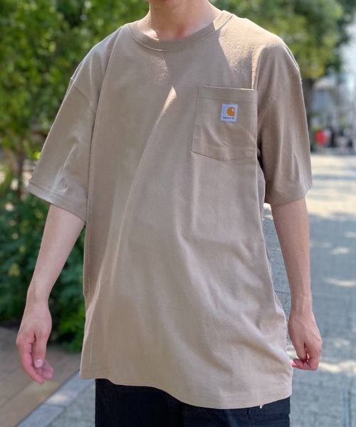 Carhartt(カーハート)の「カーハートと言えばコレ!毎年ZOZOファーストセラーの定番Tシャツ!【Carhartt】ヘビーオンスビッグシルエットポケットTシャツ K87(Tシャツ/カットソー・メンズ・ブラック/グレー/ダークグレー/グリーン/ネイビー/ホワイト/ブルー/ベージュ/ワイン系/カーキ・S/M/L/XL)」の22枚目の写真