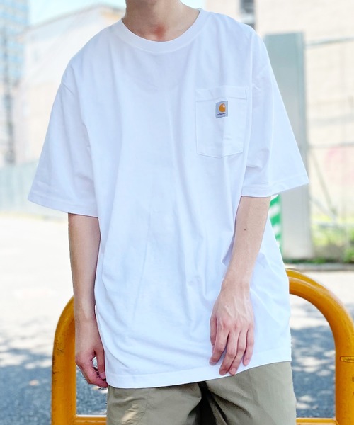 Carhartt(カーハート)の「カーハートと言えばコレ!毎年ZOZOファーストセラーの定番Tシャツ!【Carhartt】ヘビーオンスビッグシルエットポケットTシャツ K87(Tシャツ/カットソー・メンズ・ブラック/グレー/ダークグレー/グリーン/ネイビー/ホワイト/ブルー/ベージュ/ワイン系/カーキ・S/M/L/XL)」の11枚目の写真