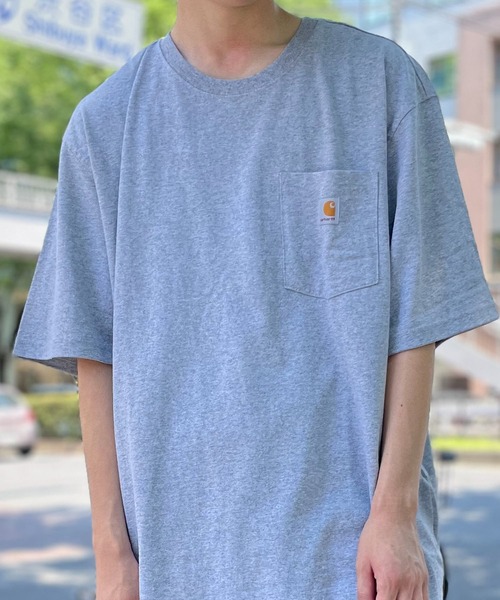 Carhartt(カーハート)の「カーハートと言えばコレ!毎年ZOZOファーストセラーの定番Tシャツ!【Carhartt】ヘビーオンスビッグシルエットポケットTシャツ K87(Tシャツ/カットソー・メンズ・ブラック/グレー/ダークグレー/グリーン/ネイビー/ホワイト/ブルー/ベージュ/ワイン系/カーキ・S/M/L/XL)」の16枚目の写真