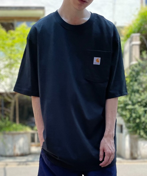 Carhartt(カーハート)の「カーハートと言えばコレ!毎年ZOZOファーストセラーの定番Tシャツ!【Carhartt】ヘビーオンスビッグシルエットポケットTシャツ K87(Tシャツ/カットソー・メンズ・ブラック/グレー/ダークグレー/グリーン/ネイビー/ホワイト/ブルー/ベージュ/ワイン系/カーキ・S/M/L/XL)」の14枚目の写真