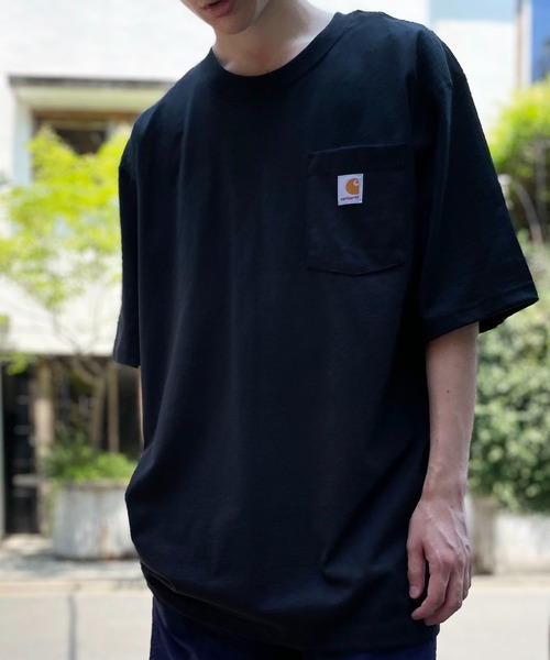Carhartt(カーハート)の「カーハートと言えばコレ!毎年ZOZOファーストセラーの定番Tシャツ!【Carhartt】ヘビーオンスビッグシルエットポケットTシャツ K87(Tシャツ/カットソー・メンズ・ブラック/グレー/ダークグレー/グリーン/ネイビー/ホワイト/ブルー/ベージュ/ワイン系/カーキ・S/M/L/XL)」の15枚目の写真