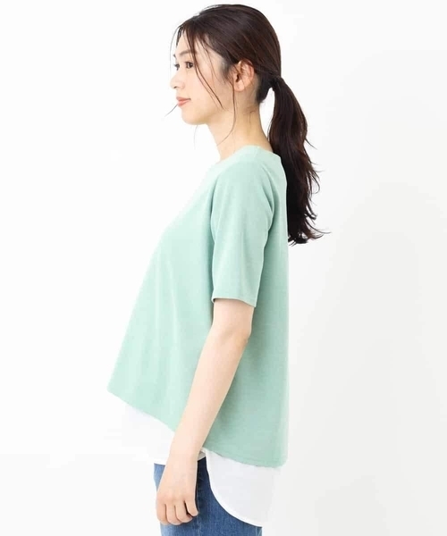a.v.v(アーヴェヴェ)の「シャツドッキングカットソー(Tシャツ/カットソー・レディース・ライトグレー/ネイビー/ミント・38/40/34/36/42)」の14枚目の写真