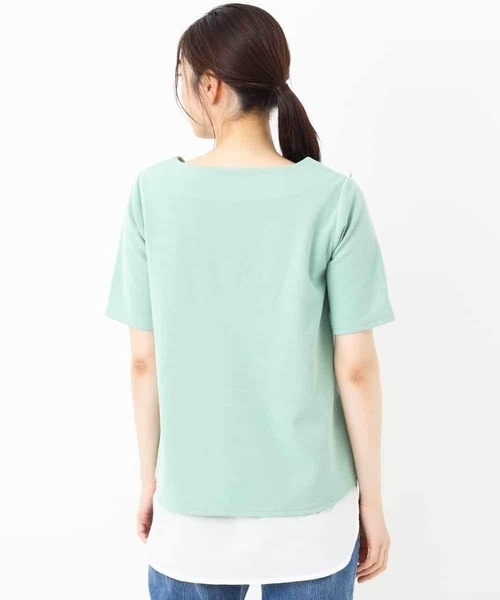 a.v.v(アーヴェヴェ)の「シャツドッキングカットソー(Tシャツ/カットソー・レディース・ライトグレー/ネイビー/ミント・38/40/34/36/42)」の15枚目の写真