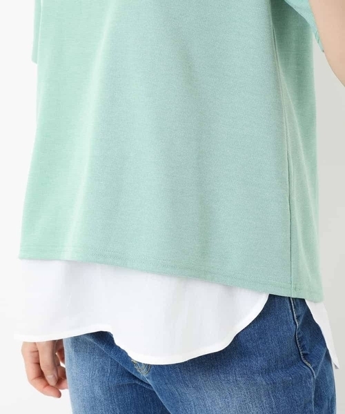 a.v.v(アーヴェヴェ)の「シャツドッキングカットソー(Tシャツ/カットソー・レディース・ライトグレー/ネイビー/ミント・38/40/34/36/42)」の18枚目の写真