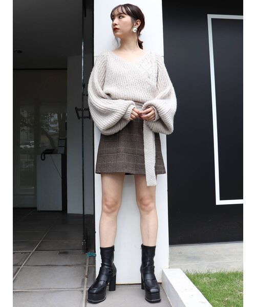 MURUA（ムルーア）の「ヒールローファーブーツ（ブーツ・レディース・ブラック/キャメル・35/36/37）」の6枚目の写真