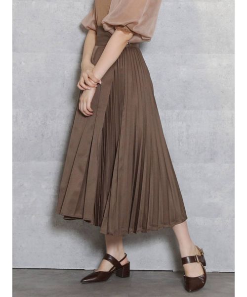 dazzlin（ダズリン）の「ダブルボタンイレリブプリーツスカート（スカート・レディース・ブラウン/ベージュ/モカ・SMALL/MEDIUM）」の2枚目の写真