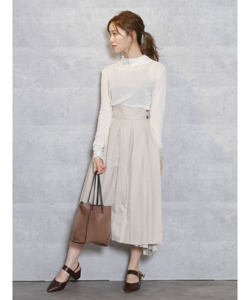 dazzlin（ダズリン）の「ダブルボタンイレリブプリーツスカート（スカート・レディース・ブラウン/ベージュ/モカ・SMALL/MEDIUM）」の8枚目の写真