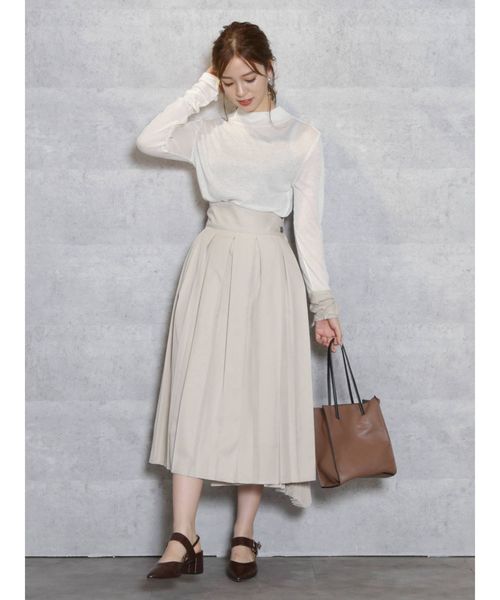 dazzlin（ダズリン）の「ダブルボタンイレリブプリーツスカート（スカート・レディース・ブラウン/ベージュ/モカ・SMALL/MEDIUM）」の9枚目の写真