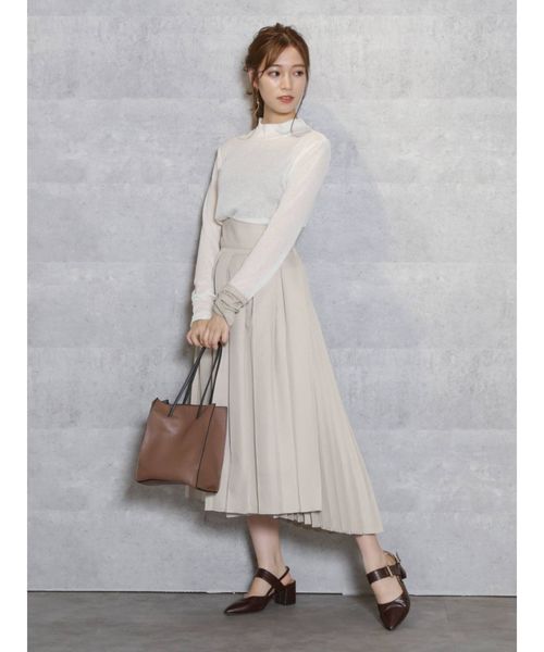 dazzlin（ダズリン）の「ダブルボタンイレリブプリーツスカート（スカート・レディース・ブラウン/ベージュ/モカ・SMALL/MEDIUM）」の10枚目の写真