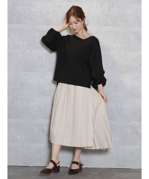 dazzlin（ダズリン）の「ダブルボタンイレリブプリーツスカート（スカート・レディース・ブラウン/ベージュ/モカ・SMALL/MEDIUM）」の11枚目の写真