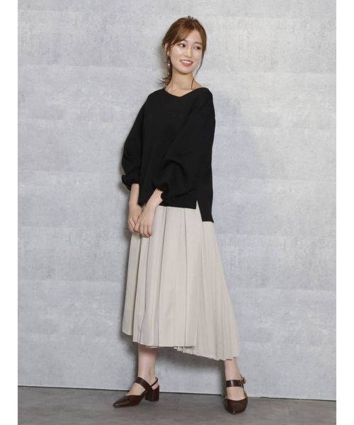 dazzlin（ダズリン）の「ダブルボタンイレリブプリーツスカート（スカート・レディース・ブラウン/ベージュ/モカ・SMALL/MEDIUM）」の12枚目の写真