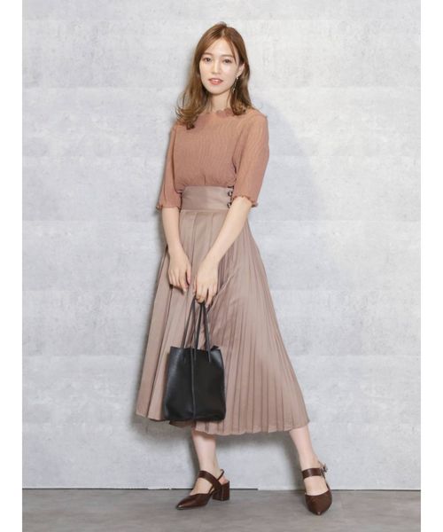 dazzlin（ダズリン）の「ダブルボタンイレリブプリーツスカート（スカート・レディース・ブラウン/ベージュ/モカ・SMALL/MEDIUM）」の15枚目の写真