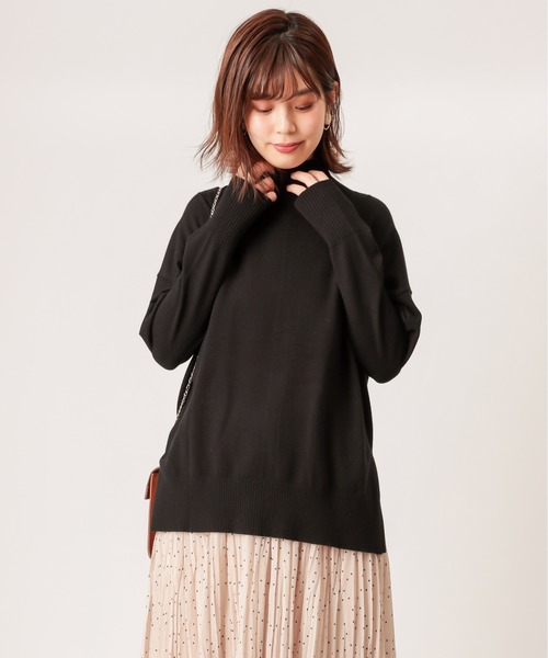natural couture(ナチュラルクチュール)の「もちもちゆるっとハイネックニット(ニット/セーター・レディース・ブラック/ブルー/グリーン/アイボリー/モカ/ライトベージュ/レンガ・FREE)」の3枚目の写真