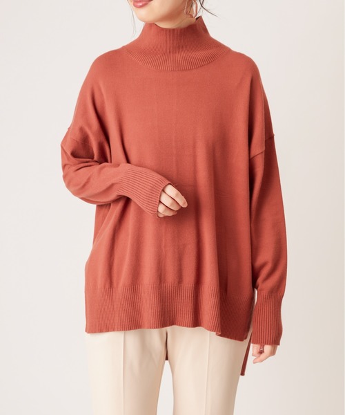 natural couture(ナチュラルクチュール)の「もちもちゆるっとハイネックニット(ニット/セーター・レディース・ブラック/ブルー/グリーン/アイボリー/モカ/ライトベージュ/レンガ・FREE)」の20枚目の写真
