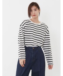 USコットンワンポイントスワン刺繍ロンTee