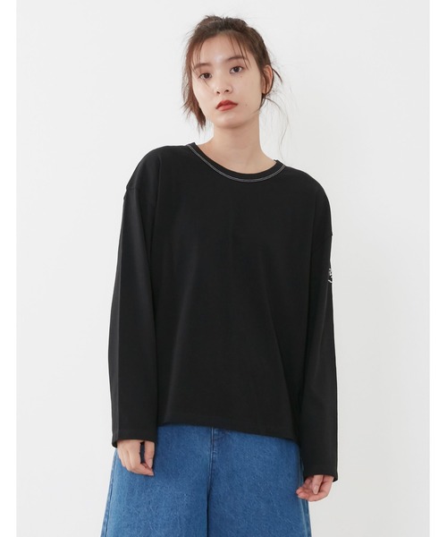 POU DOU DOU(プードゥドゥ)の「USコットンワンポイントスワン刺繍ロンTee(Tシャツ/カットソー・レディース・ブラック/ブルー/スミクロ/キナリ・3)」の17枚目の写真