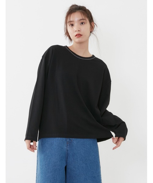 POU DOU DOU(プードゥドゥ)の「USコットンワンポイントスワン刺繍ロンTee(Tシャツ/カットソー・レディース・ブラック/ブルー/スミクロ/キナリ・3)」の18枚目の写真