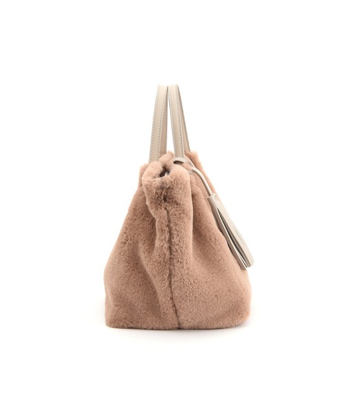 COOCO(クーコ)の「エコファー 2WAY トートバッグ(トートバッグ・レディース・ダークグレー/オフホワイト/ピンク/ベージュ・9)」の14枚目の写真
