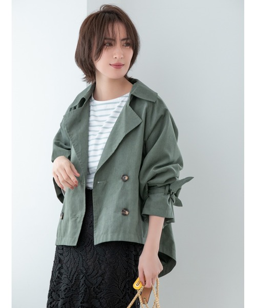 fifth（フィフス）の「ボリュームスリーブショートトレンチコート（トレンチコート・レディース・ブラウン/カーキ・MEDIUM）」の2枚目の写真