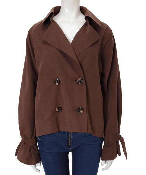 fifth（フィフス）の「ボリュームスリーブショートトレンチコート（トレンチコート・レディース・ブラウン/カーキ・MEDIUM）」の10枚目の写真